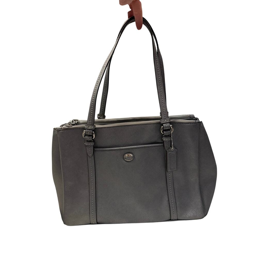 Coach Peyton Jordan Double Zip Carryall Gray Purse GS